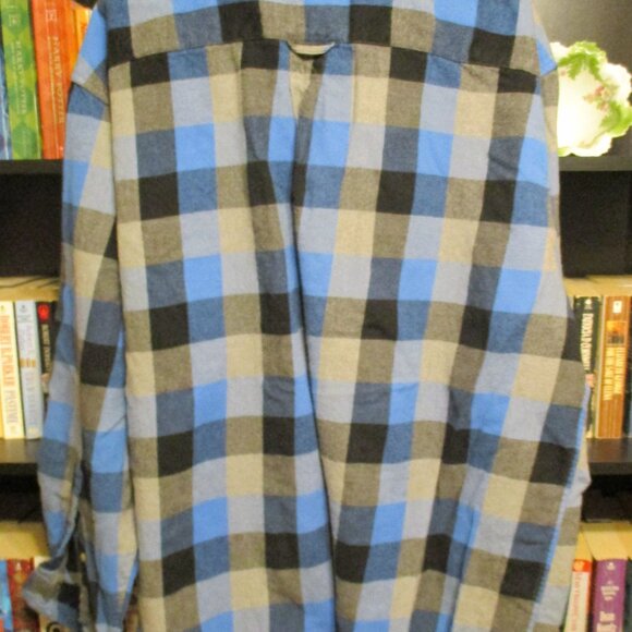 Red Head Brand Co. Men's Blue/Black/Gray Plaid Heavy Flannel Shirt Sz. 4XL - Picture 2 of 4